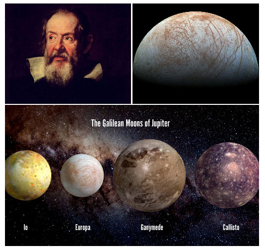 Nhà bác học Galileo Galilei, Europa và toàn bộ 4 mặt trăng Galilean