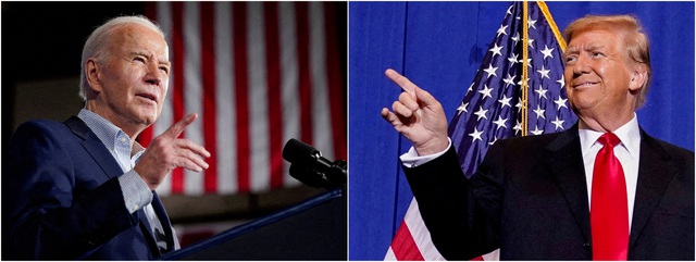 Tổng thống Mỹ Joe Biden và cựu Tổng thống Donald Trump Ảnh: REUTERS