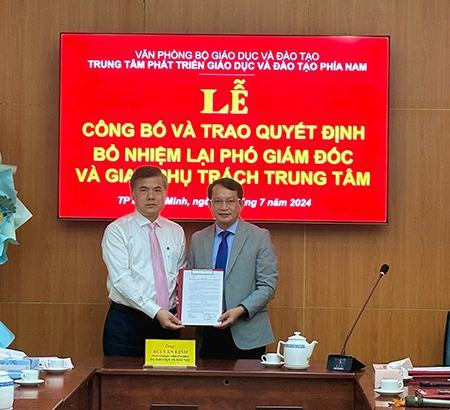 Ông Lê Thắng Lợi phụ trách Trung tâm Phát triển giáo dục và đào tạo phía Nam