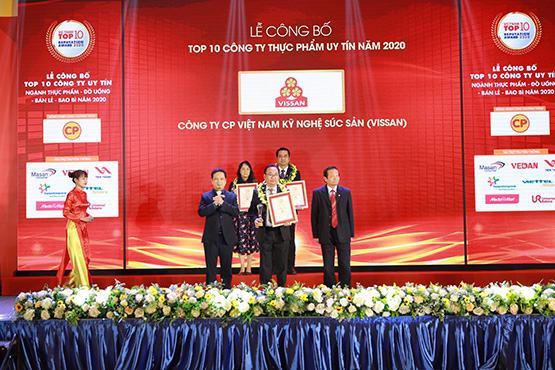 Vissan đạt Danh hiệu Top 10 công ty thực phẩm uy tín năm 2020