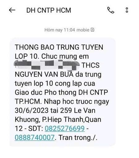 Phụ huynh bất ngờ với thông báo trúng tuyển “lớp 10 công lập”