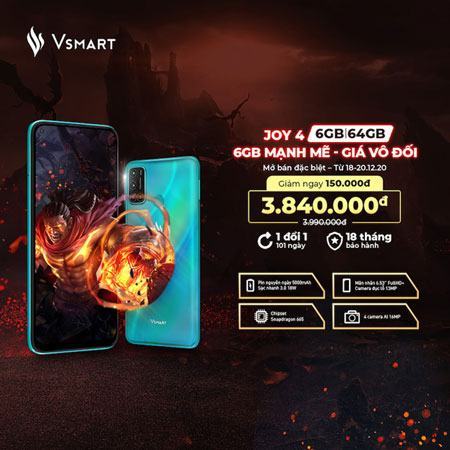 Vsmart Joy thêm bản 6GB RAM, ‘giá tốt’