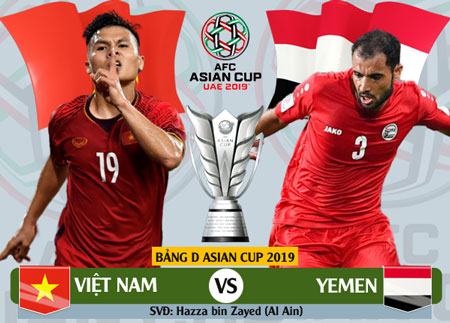 23h00 ngày 16/1, sân Hazza bin Zayed, bảng D Asian Cup 2019, Việt Nam – Yemen: Cửa hẹp mà rộng