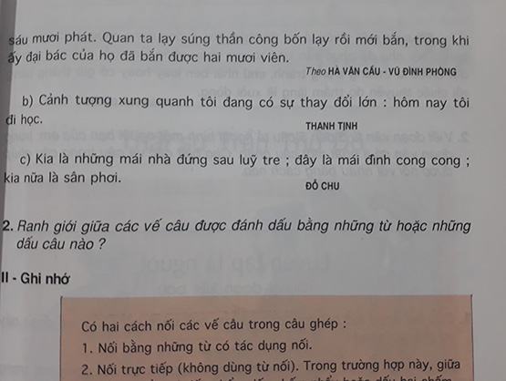 Chú ý việc dẫn nguồn trích dẫn trong SGK