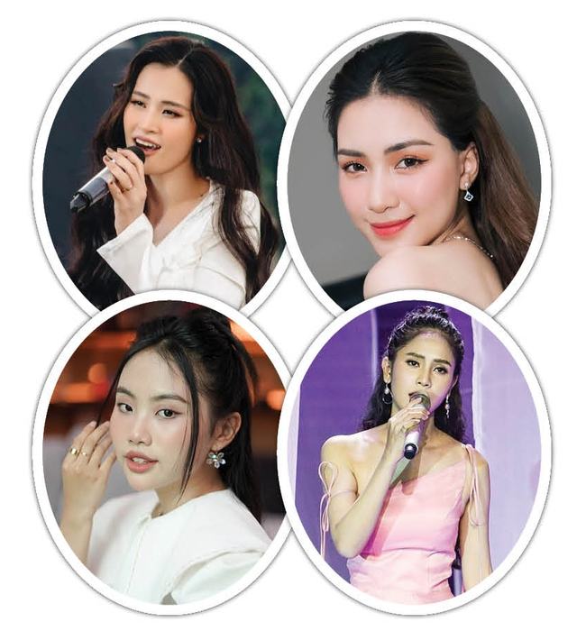 Từ trái qua, từ trên xuống: Nữ ca sĩ: Đông Nhi, Hòa Minzy, Phương Mỹ Chi, Phương Ý. (Ảnh do nhân vật cung cấp)