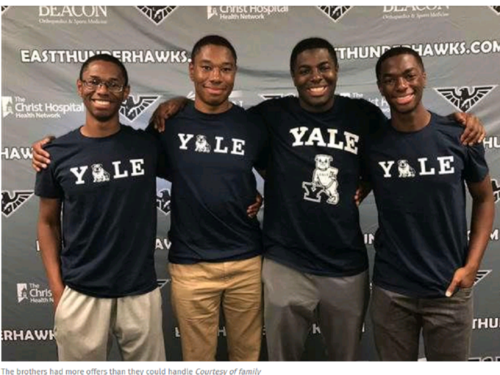 Anh em sinh 4 nổi tiếng nước Mỹ chọn Đại học Yale