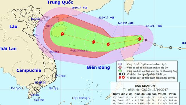 Áp thấp nhiệt đới mạnh thành bão, tiến gần Hoàng Sa - Ảnh 1.
