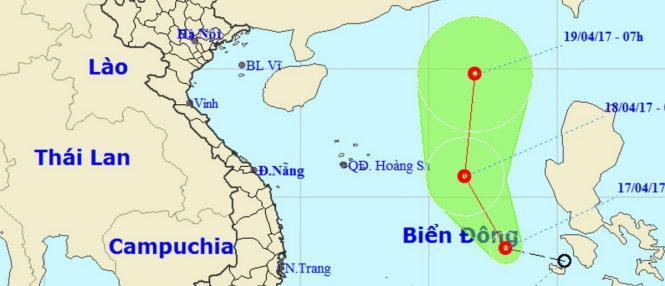 Áp thấp nhiệt đới vào biển Đông