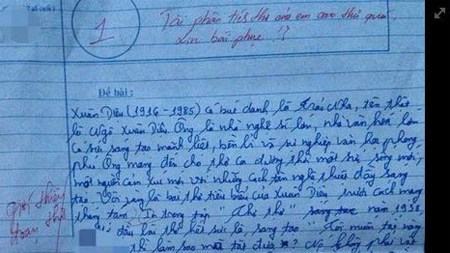 Bài kiểm tra văn 1 điểm khiến giáo viên phê “bái phục”