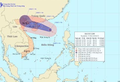 Bão số 2 hướng vào Quảng Ninh
