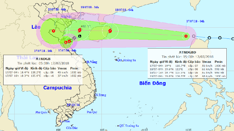 Bão số 3 (cơn bão Sơn Tinh) đang có tốc độ di chuyển rất nhanh và diễn biến phức tạp /// Ảnh Phan Hậu