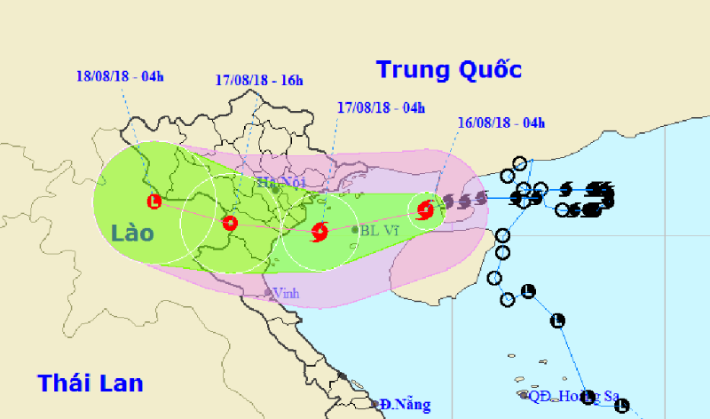 Bão số 4 đã đi vào vịnh Bắc bộ với sức gió giật lên đến cấp 11 /// Ảnh Phan Hậu