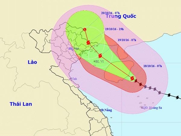 Bão số 7 giật cấp 16 chỉ còn cách Quảng Ninh-Hải Phòng khoảng 470km