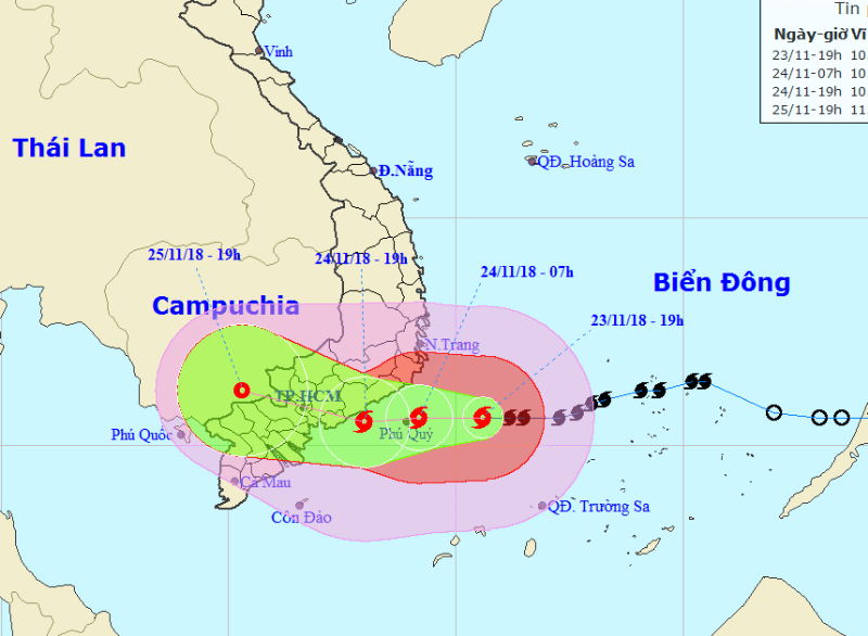 Bão số 9 sắp đổ bộ, chiều và đêm 24-11 TP HCM mưa rất to