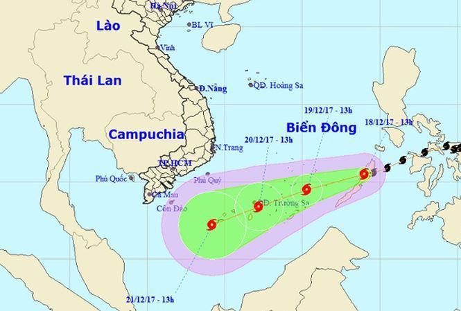 Bão Kai-tak vào biển Đông, gió giật cấp 10