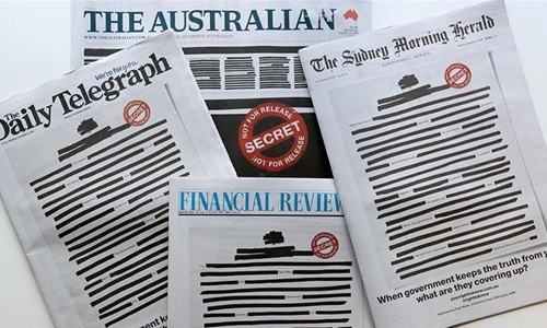 Nhiều báo Australia đồng loạt bôi đen trang nhất