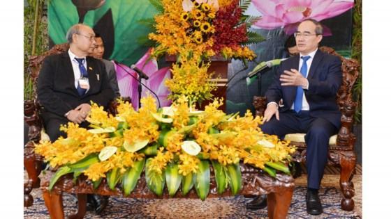 Bí thư Thành ủy TPHCM tiếp Chủ tịch Quốc hội Myanmar