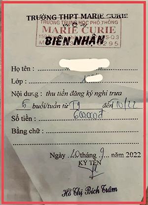 Hiệu trưởng Trường THPT Marie Curie nói gì trước thông tin thu tiền nghỉ trưa theo giờ của học sinh?