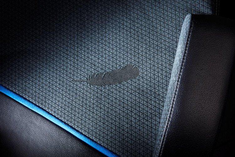 Logo hình lông vũ của Blue Origin.