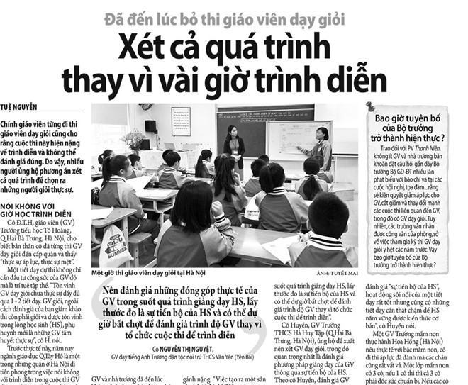 Bộ GD-ĐT khẳng định thi giáo viên dạy giỏi không còn phù hợp1