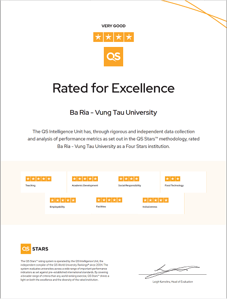 Trường Đại học Bà Rịa – Vũng Tàu đạt chuẩn chất lượng 4 sao quốc tế