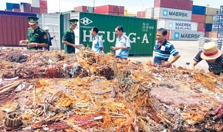 Một vụ nhập lậu đồng phế liệu và kim loại nhôm nhưng được doanh nghiệp khai là vải vụn.