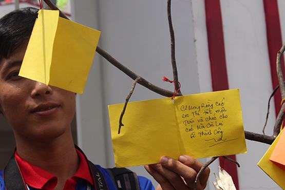 “Cây điều ước” trước cổng trường thi