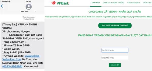 Chiến dịch mạo danh website ngân hàng Việt