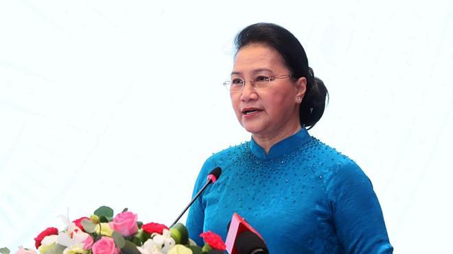 Chủ tịch Quốc hội Nguyễn Thị Kim Ngân phát biểu tại buổi lễ /// Ảnh Ngọc Thắng