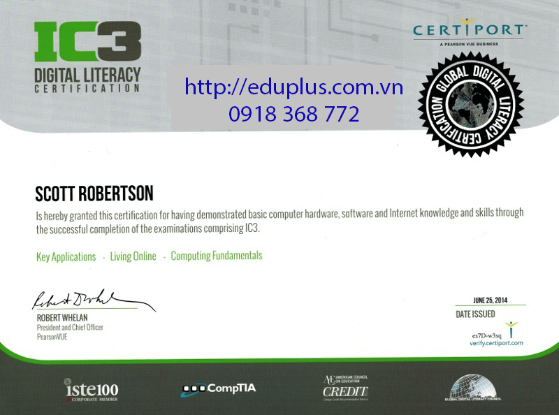 Chứng chỉ IC3, MOS thay cho chứng nhận nghề phổ thông