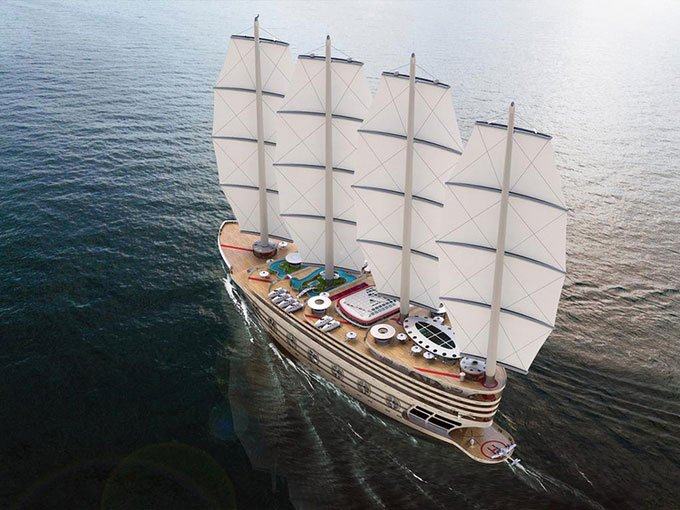 Concept siêu thuyền buồm Galleon.