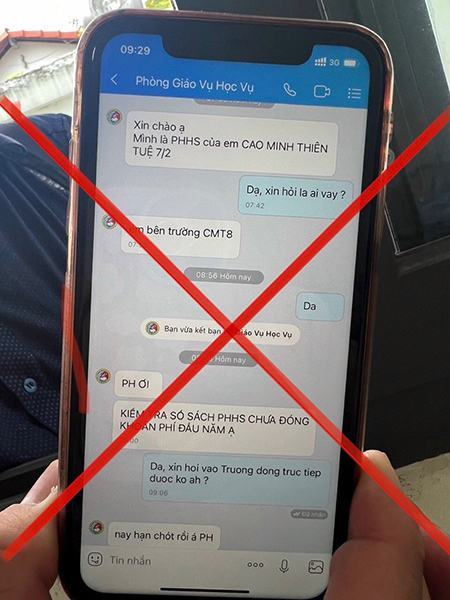Công an TP.HCM cảnh báo về thủ đoạn tội phạm mạo danh nhà trường gửi tin nhắn lừa đảo phụ huynh học sinh