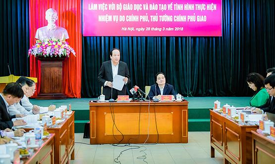 Tổ công tác của Thủ tướng Chính phủ làm việc với Bộ GD-ĐT