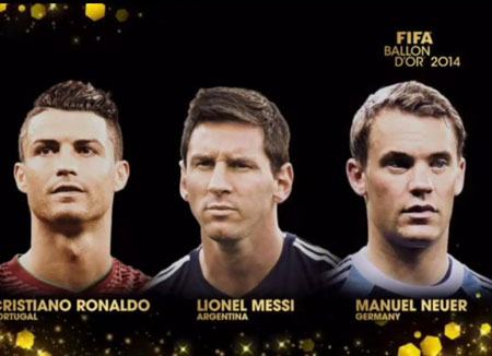 C.Ronaldo, Messi và Neuer đua Quả bóng vàng FIFA 2014