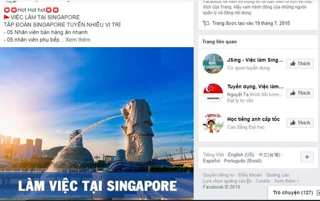 Theo Bộ LĐ-TB-XH, các tổ chức, cá nhân quảng cáo đưa lao động phổ thông đi Singapore đều không được cấp phép /// Ảnh: Thu Hằng