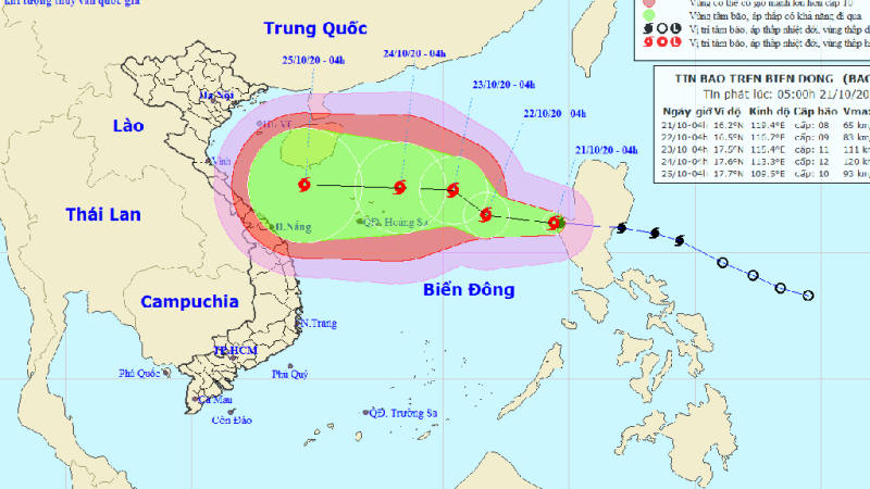 Bão số 8 đang diễn biến phức tạp, tiếp tục mạnh hơn khi đi vào Biển Đông /// Ảnh Trung tâm Dự báo khí tượng thủy văn quốc gia