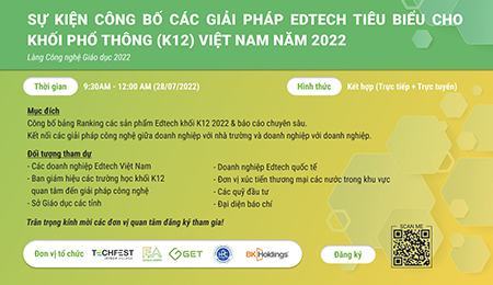 Sự kiện công bố các giải pháp Edtech tiêu biểu cho khối phổ thông (K12) Việt Nam năm 2022