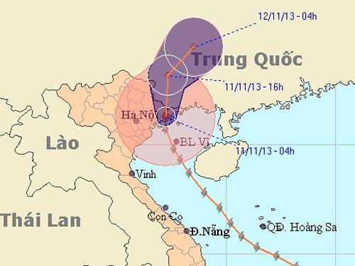 Gió bão Haiyan đang giật mạnh ở Quảng Ninh