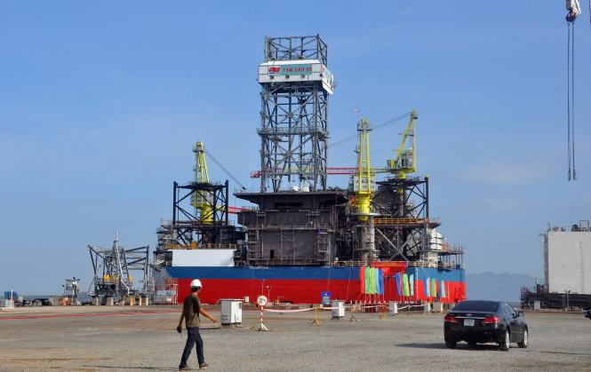 Giàn Tam Đảo 05 đã hạ thủy thành công - Ảnh: Đ.HÀ