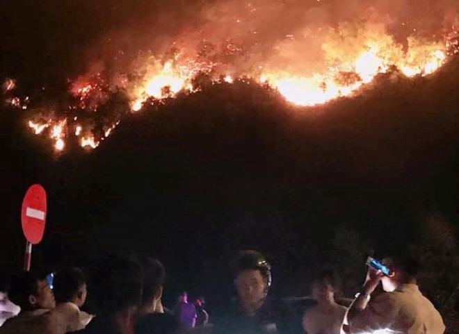 Hà Tĩnh cháy rừng khắp nơi, hàng nghìn người trắng đêm dập lửa - ảnh 1