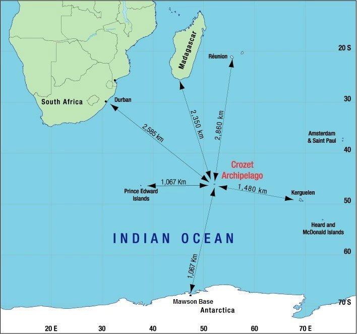 Kerguelen trên bản đồ.