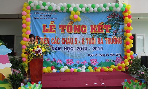 Lễ tổng kết năm học tại Trường mầm non Hoa Phượng (quận Bình Tân)