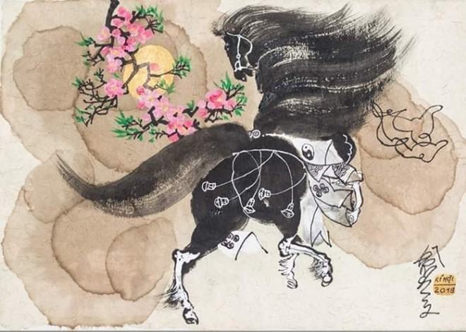 Bức Ngựa hoa được đưa ra đấu giá ở nhà đấu giá Chọn /// Ảnh: Tư liệu của Chọn