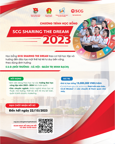 Phát động học bổng SCG Sharing The Dream 2023 dành cho học sinh, sinh viên