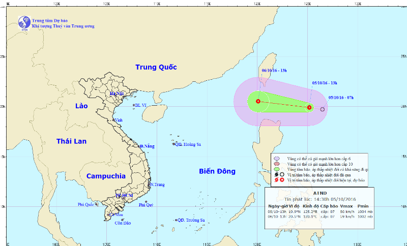 Hôm nay, áp thấp nhiệt đới vào Biển Đông