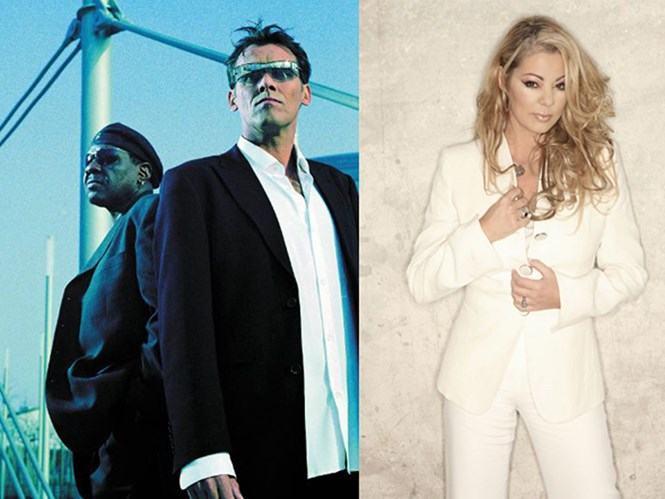 Bad Boys Blue (trái) và ca sĩ nhạc pop Sandra Ann Lauer