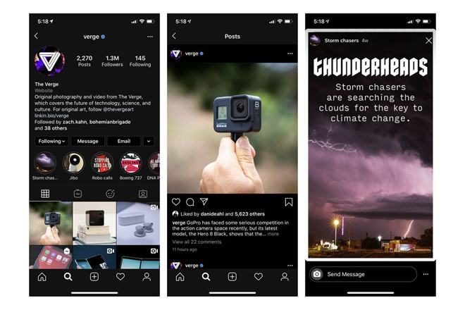 Instagram cập nhật chế độ nền tối trên smartphone