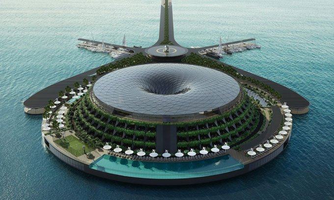 Thiết kế khách sạn nổi Eco-Floating tại Qatar.