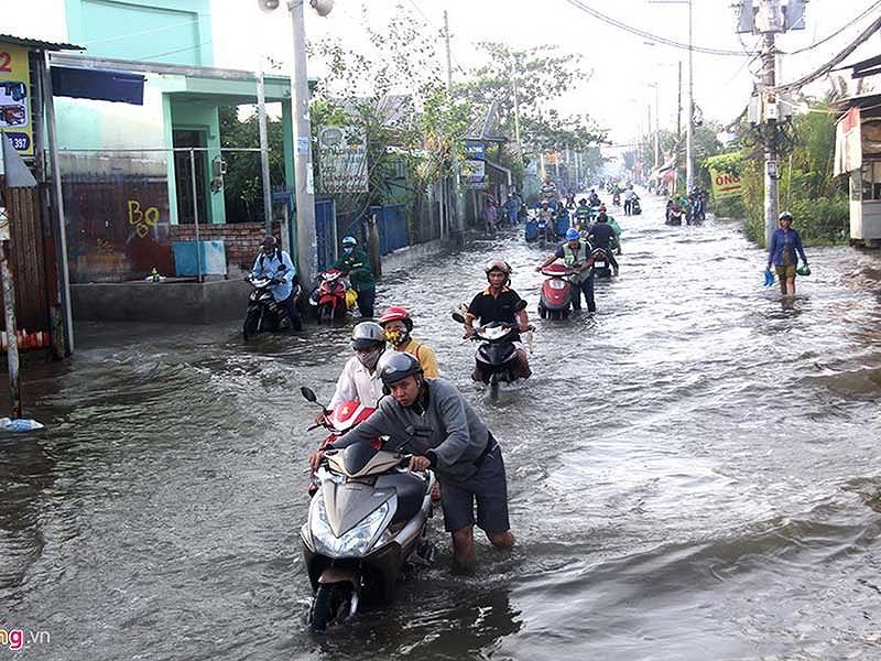 Khu phía Nam TP.HCM chìm trong triều cường