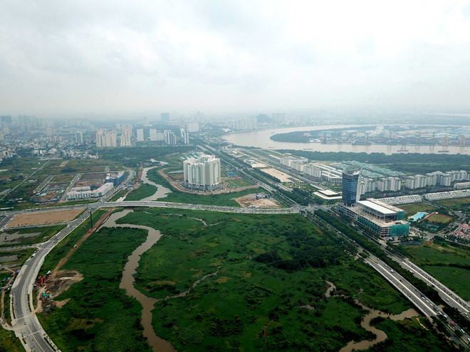 Một góc khu đô thị mới Thủ Thiêm (Q.2, TP.HCM) /// Ảnh: Độc Lập